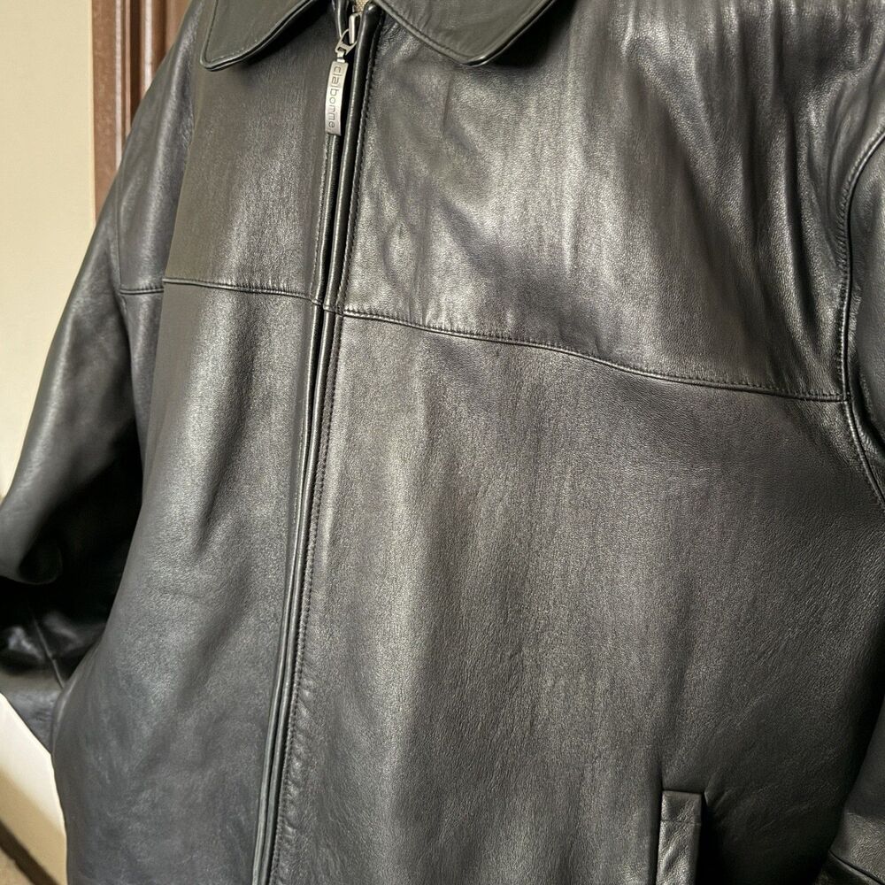 Claiborne Lambskin Leather Jacket Men’s Size XL Black